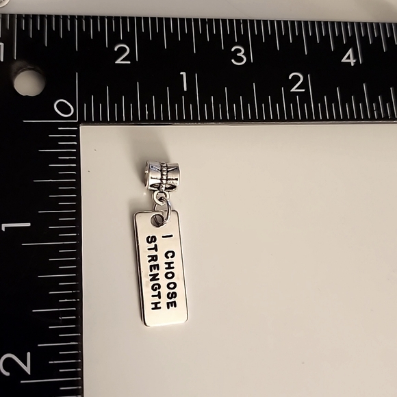 I CHOSE STRENGTH pandora style Charm Fits European bracelets - Picture 2 of 3